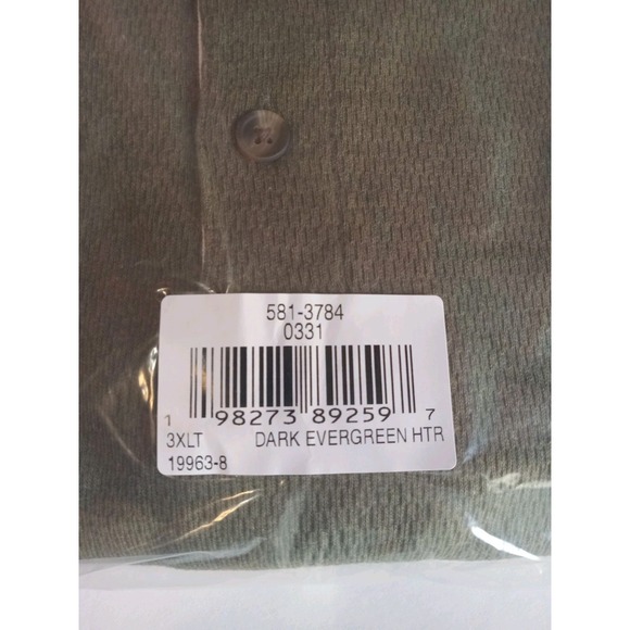 St Johns Bay Henley Shirt Super Soft Dark Green 3XLT - Picture 2 of 5